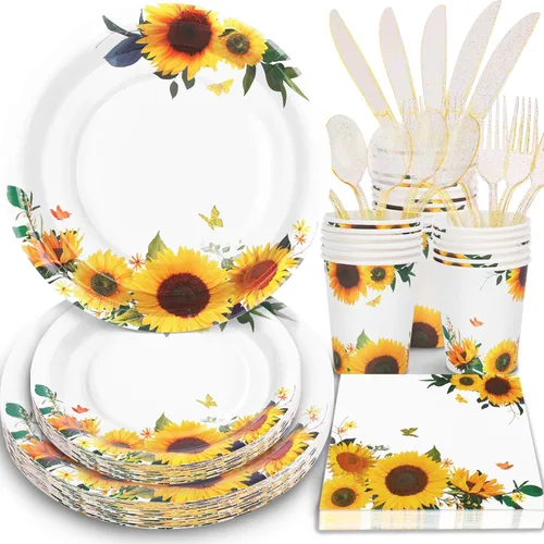 Vista 14 de Decoraciones para Baby Shower Girl - Juego de platos, tazas y servilletas para baby shower, sirven 24, platos festoneados florales rosas