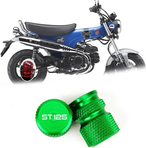 Vista 10 de Suitable for DAX125 ST125 dax125 st125 2026 2025 Motorcycle Modification Wheel and tire Valve caps (Black,ST125)