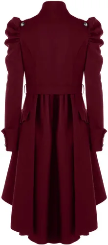Vista 2 de Gabardina larga gótica vintage para mujer, estilo steampunk, estilo victoriano, con cola de golondrina