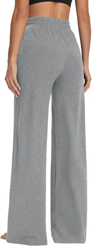 Vista 4 de Sarin Mathews - Pantalones deportivos de yoga para mujer, pantalones de pijama de pierna ancha, pantalones de entrenamiento cómodos con cordón
