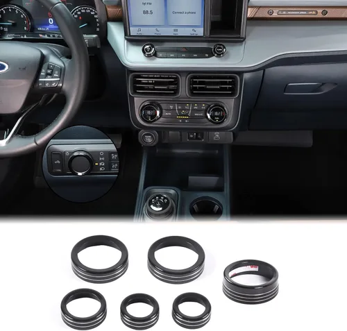 Vista 22 de Cubierta de anillo de botón de palanca de cambios de automóvil compatible con Ford Maverick 2022-2024, cubierta de anillo para palanca de cambios