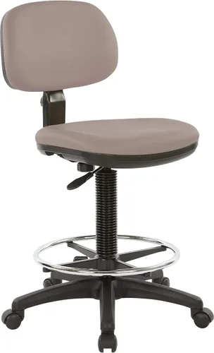 Vista 9 de Office Star DC Series - Silla de dibujo ajustable con anillo para el pie y asiento de espuma esculpida, piel sintética azul Dillon