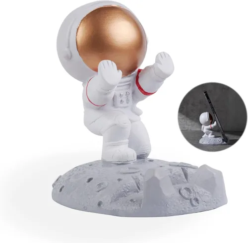 Vista 7 de Soporte de teléfono celular astronauta creativo Spaceman para adornos de escritorio, pierna pateada