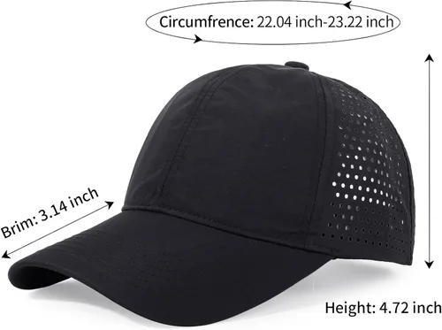 Vista 3 de Crazy Era Waterproof Sports Performance Hat Running Hat Mesh Cap Lightweight Quick Drying Hat Runner Cap for Men Women