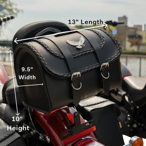 Vista 7 de Willie & Max maleta de viaje para motocicleta Max Pax, Serie mágica negra, Negro