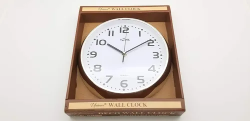 Vista 2 de UNIWARE Reloj de pared de color dorado claro de 11 "para el hogar, oficina, esfera blanca