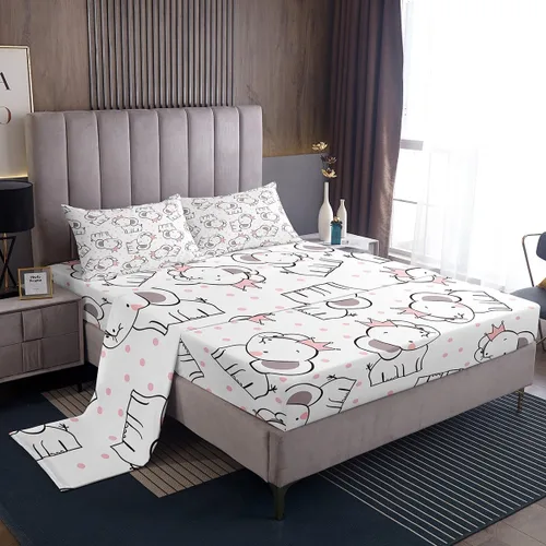 Vista 27 de Feelyou Juego de sábanas para niños con diseño de aguacate, ropa de cama bonita con frutas para niños y niñas, 1 sábana encimera y 1 sábana bajera
