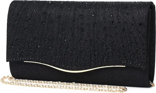 Vista 8 de Bolsos de noche para mujer, con lentejuelas y purpurina para mujer, bolso de mano brillante, bolso formal para boda, fiesta, baile de graduación