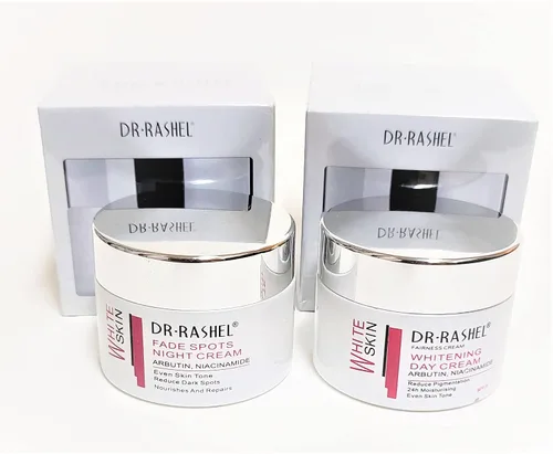 Vista 5 de Dr Rashel Fade Dark Spots Crema facial de día y crema de noche con arbutina y niacinamida (paquete de 2) tarros de 1.76 onzas