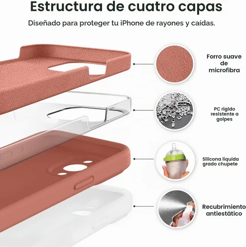 Vista 2 de Funda Vooii compatible con iPhone 15 Pro Max, silicona premium mejorada, [protección de cámara] [forro de microfibra suave antiarañazos] funda