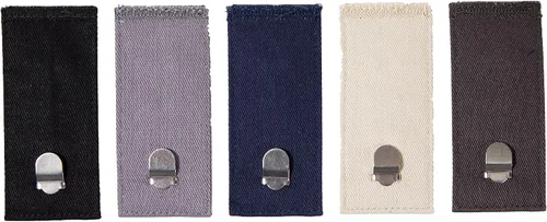 Vista 4 de Extensores de tela para pantalones (ganchos para pantalones de vestir) – Gancho y barra (corche) Extensores de cintura para pantalones, pantalones