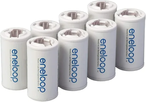 Vista 11 de Eneloop Panasonic BQ-BS2E4SA - Adaptadores de batería de tamaño C para uso con pilas AA recargables Ni-MH, paquete de 4