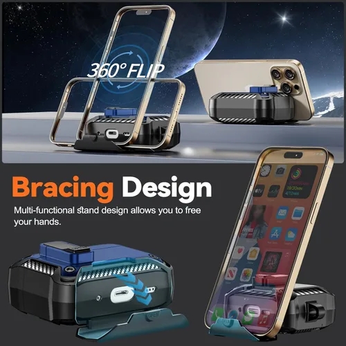 Vista 3 de Funda para AirPods Pro de 2 generación con soporte para teléfono, diseño de interruptor automático de protección completa contra caídas con kit
