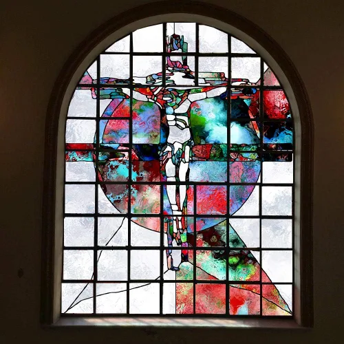 Vista 5 de Película de privacidad para ventana de iglesia de Jesús, vidrieras esmeriladas, calcomanías decorativas para ventanas, bloqueo UV, control de calor