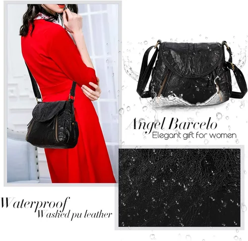Vista 5 de Angel Barcelo Bolso cruzado y bolsos cruzados para mujer bolso de cuero ultra suave bolso de hombro para niña
