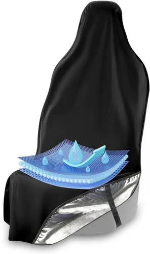 Vista 13 de EliteSport - Funda de asiento delantero, ajuste universal, impermeable, resistente al sudor, resistente al olor y lavable a máquina, protector