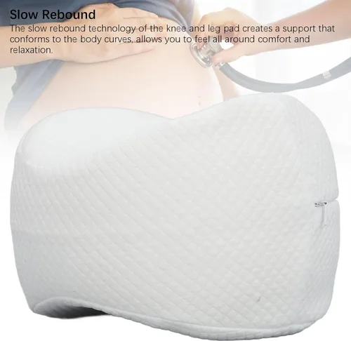 Vista 9 de Between Legs - Almohada lateral de espuma viscoelástica para la rodilla, funda extraíble, lavable, para dormir, para embarazo, ciática (blanco)