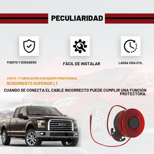 Vista 5 de Alarma de respaldo para automóvil, 12 V/24 V, 105 dB, bocina de respaldo de advertencia automática, sonido inverso con cable/luz, sonido resistente