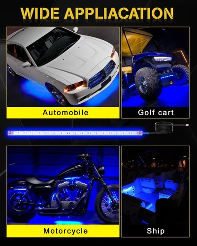 Vista 4 de YONGMING Tira de luces LED de 12 voltios, impermeable, azul, 12.6 pulgadas, luces LED para exteriores e interiores para carrito de golf, barco