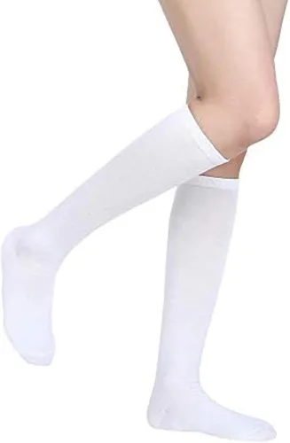 Vista 2 de SATINIOR Calcetines altos hasta la rodilla para mujer, calcetines de tubo alto hasta el muslo para mujer, medias largas atléticas altas