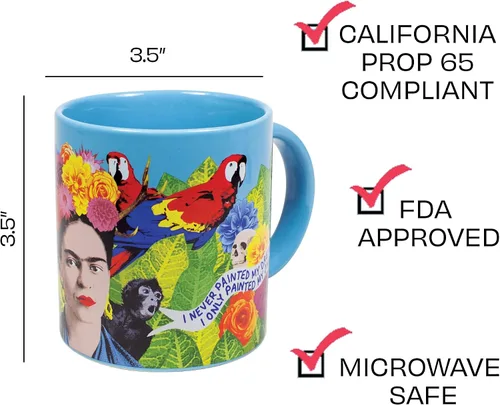 Vista 2 de The Unemployed Philosophers Guild Frida Kahlo Art Coffee Mug - Citas famosas en inglés y español