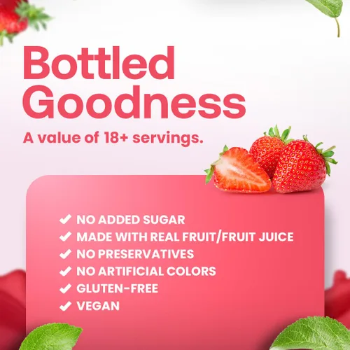 Vista 5 de Dr. Smoothie Fresa 100% fruta triturada (botella de 46 onzas)