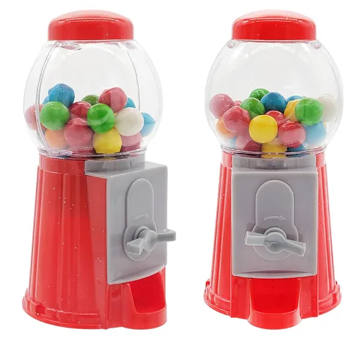Vista 5 de Paquete de 2 mini máquina de chicles de 5 pulgadas sin dispensador de goma de mascar de plástico para caramelo, máquina expendedora de caramelos