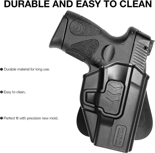 Vista 3 de Tactical Scorpion Gear Taurus Milenio G2 Modular Nivel II Retención Paddle Holster