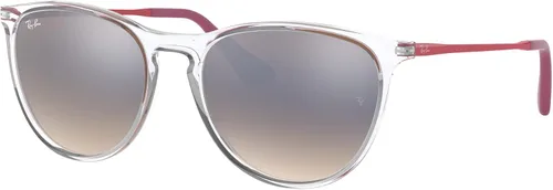 Vista 29 de Ray-Ban Junior RJ9060s Erika - Gafas de sol redondas para niños Caucho transparente fluorescente fucsia/marrón espejo naranja