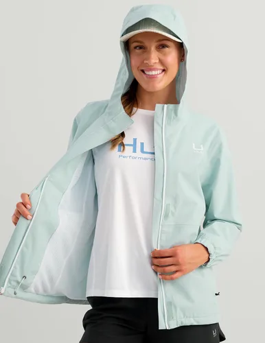 Vista 5 de HUK Chaqueta Storm Heavy Duty 2.0 para mujer, impermeable, resistente al viento y transpirable, abrigo de lluvia para mujer
