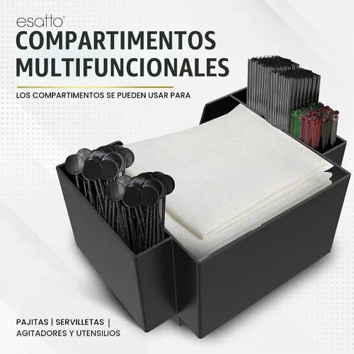 Vista 6 de Esatto - Organizador de barra cuadrada con 12 vertedores y tapas