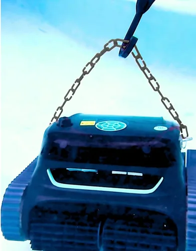 Vista 10 de Gancho de correa azul para limpiador robótico de piscinas, robot retidor de pared y línea de flotación, piscinas enterradas, inalámbrica, funciona