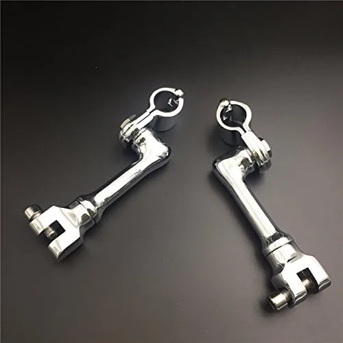 Vista 8 de SMT-Kit de montaje de clavijas de carretera ajustables en ángulo largo cromado compatible con cualquier bicicleta con tubo de marco de protector