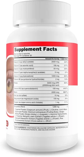 Vista 2 de Red Root Hack - Suplemento para la visión – Nuestras mejores píldoras para los ojos para obstrucciones oculares – Vitaminas para los ojos