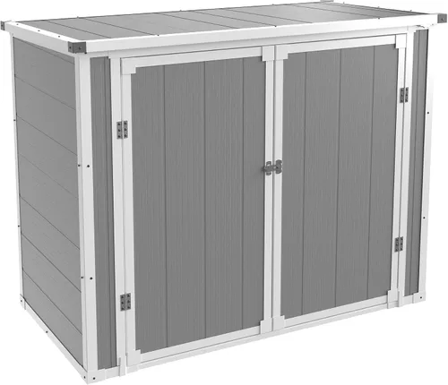 Vista 13 de Caja de almacenamiento para exteriores de 100 galones, con cerradura, impermeable, de resina, contenedor de almacenamiento para interiores