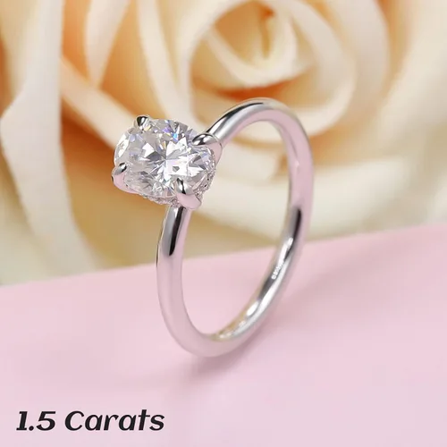 Vista 6 de Ladylike 11.523CT Oval Cut Moissanite Engagement Ring for Women 925 Sterling Silver Solitaire Rings with Hidden Halo D Color VVS1 Promise Wedding