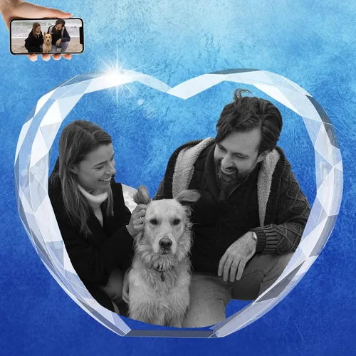 Vista 12 de Regalos conmemorativos personalizados para mascotas, marco de fotos de cristal 3D de perros o gatos, marco de fotos grabado con láser personalizado