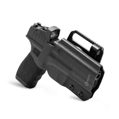Vista 8 de GRITR OWB Kydex Pistol Holster Compatible with Springfield Armory Hellcat w/Optic Cut, Open Bottom, Adjustable Cant & Retention EDC Gun Accessory