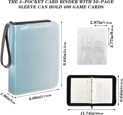 Vista 3 de Carpeta de tarjetas comerciales azules de degradado con fundas para tarjetas comerciales