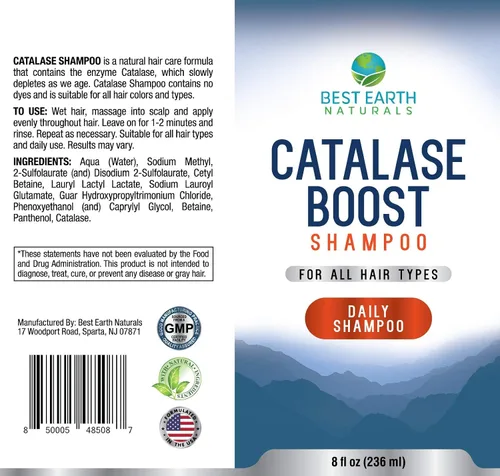 Vista 4 de Best Earth Naturals Catalase Formula Champú para apoyar la vitalidad del cabello y la salud del cabello para mujeres y hombres, 8 onzas líquidas