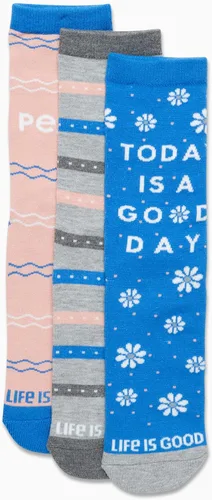 Vista 4 de Life is Good Calcetines para mujer - Calcetines novedosos de corte redondo (paquete de 3)