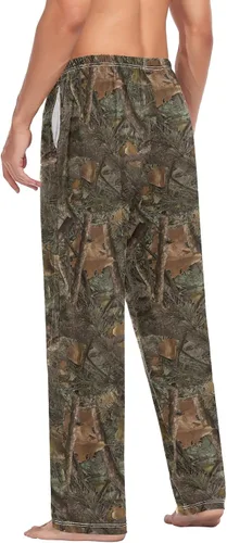 Vista 5 de Pantalones de pijama para hombre, pantalones de pijama para dormir, pantalones de descanso con bolsillos, S, M, L, XL, XXL