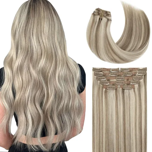 Vista 47 de Lacer Extensiones de cabello humano Remy sin costuras, color negro #1, ultra fino, doble trama de poliuretano, invisible, 7 unidades, 4.33 oz