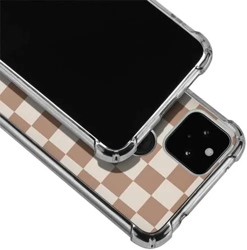 Vista 2 de Skinit Funda transparente compatible con Google Pixel 5a 5G - Diseño de cuadros neutros