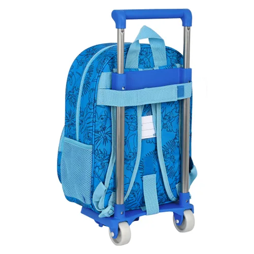 Vista 4 de Mochila Escolar con Ruedas Stitch Azul 26 x 34 x 11 cm