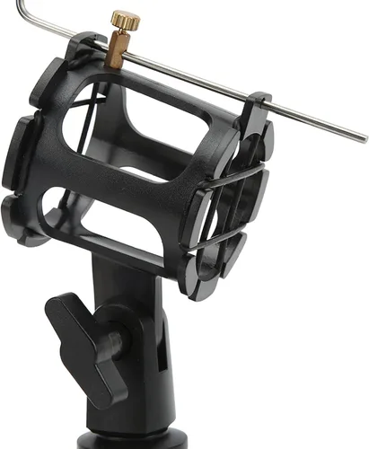 Vista 5 de Zopsc Soporte universal para micrófono a prueba de golpes, kit de soporte de filtro de micrófono plegable para estudio de grabación, transmisión