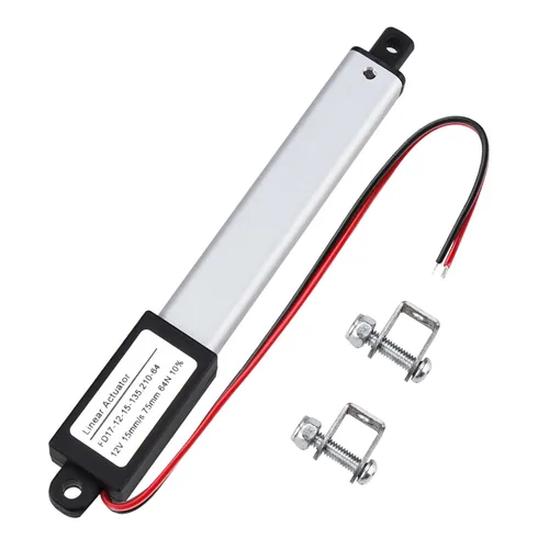 Vista 10 de Mini actuador lineal de 12 V, carrera de 0.4 pulgadas, 40N/9 libras, 0.591 in/s, actuador micro lineal impermeable IP54 con soportes de montaje