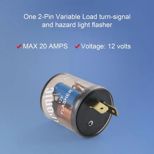 Vista 2 de Relé de intermitente electrónico de 2 pines 12 V luz de señal de giro relé intermitente de 2 clavijas 20 amperios arreglar bombillas de señal