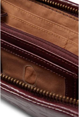Vista 3 de HOBO Eliza - Cartera para mujer - Construcción de cuero de grano con interior forrado impreso, cartera compacta y práctica, Merlot, Eliza