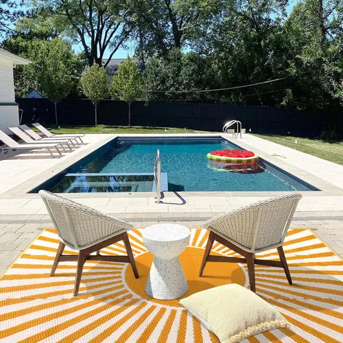 Vista 5 de Anidaroel Alfombra de área para exteriores para patio, 4 x 6 pies, impermeable, reversible, alfombra de paja de plástico para exteriores, alfombra